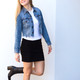 Comfortable and stylish this FashionABLE cropped jean jacket will be your go to finishing touch!