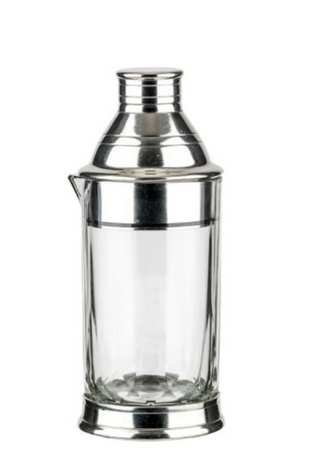 Glass & Pewter Cocktail Shaker 