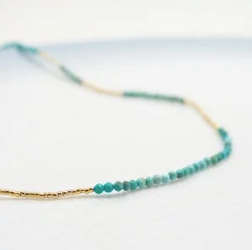 Turquoise + Mini Beads Necklace 