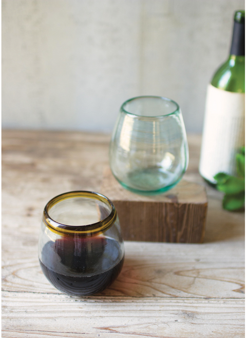 Stemless Wine Glass - Amber